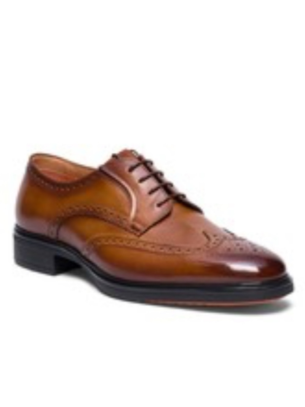 Santoni easy wing tip brown burnished leather size 9
US made in Italy